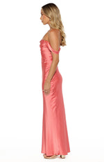Ella Pink Off Shoulder Prom Dress