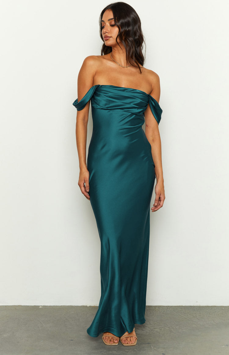 Ella Teal Off Shoulder Formal Maxi Dress - US 4 | Beginning Boutique Exclusive Ella Teal Off Shoulder Formal Maxi Dress - US 4 | Beginning Boutique Exclusive
