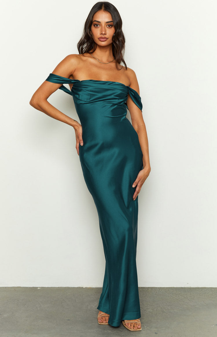 Ella Teal Off Shoulder Formal Maxi Dress - US 4 | Beginning Boutique Exclusive Ella Teal Off Shoulder Formal Maxi Dress - US 4 | Beginning Boutique Exclusive