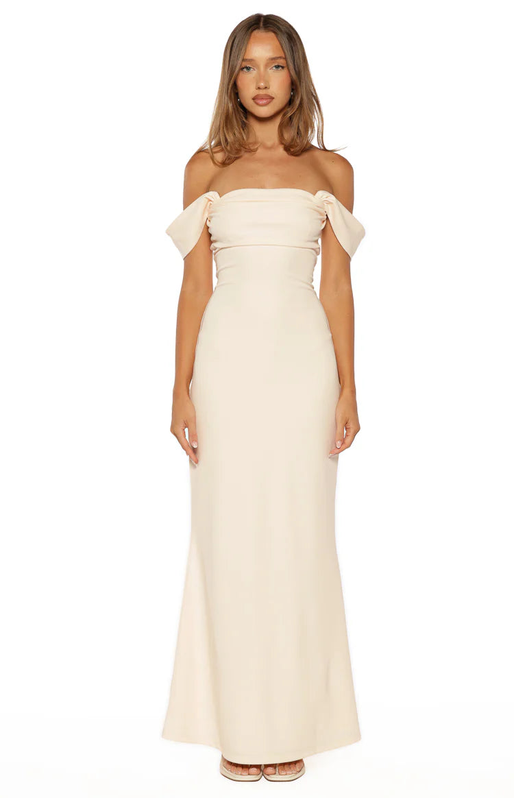 cream maxi evening dress Rylan Cream Maxi Dress