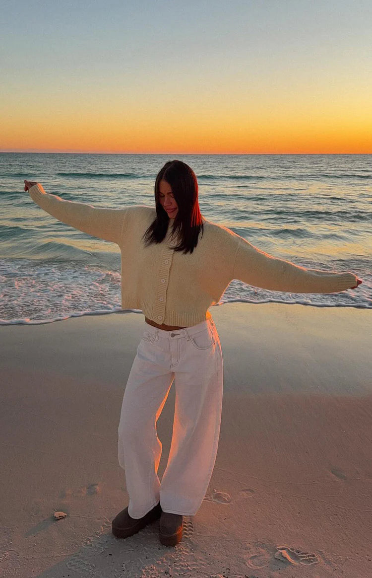 Ellia Butter Yellow Button Down Cardigan