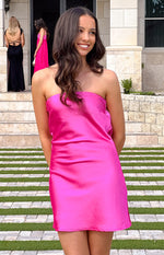 Ellie Hot Pink Strapless Mini Dress Image