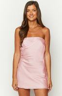 women's light pink strapless dress for a birthday party Fortunate One 67 cm / 26.38 in Ellie Baby Pink Strapless Mini