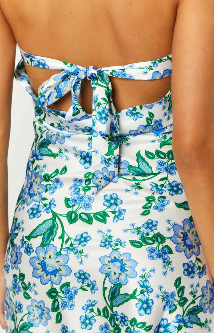 Ellie Blue Floral Strapless Mini Dress - US 4 | Beginning Boutique Exclusive Ellie Blue Floral Strapless Mini Dress - US 4 | Beginning Boutique Exclusive