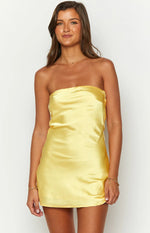 Ellie Yellow Strapless Mini Dress - US 0 | Beginning Boutique exclusive Ellie Yellow Strapless Mini Dress - US 0 | Beginning Boutique exclusive