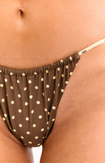 Fitzroy Brown Polka Dot Tie Bikini Bottoms Image