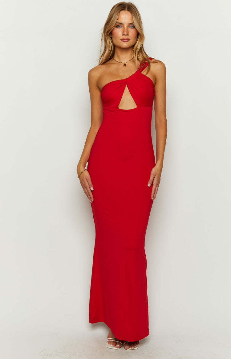 fitted lace wedding dress Tammie Red Mini Dress - US 14