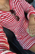 Elmer Red Stripe Long Sleeve Knit Mini Dress Image
