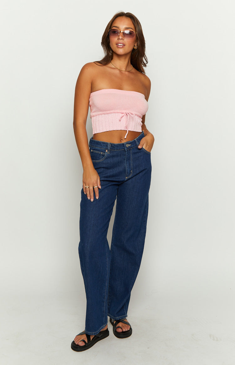 Eloise Pink Knit Tube Top Image