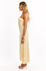 Ely Yellow Lace Maxi Formal Dress