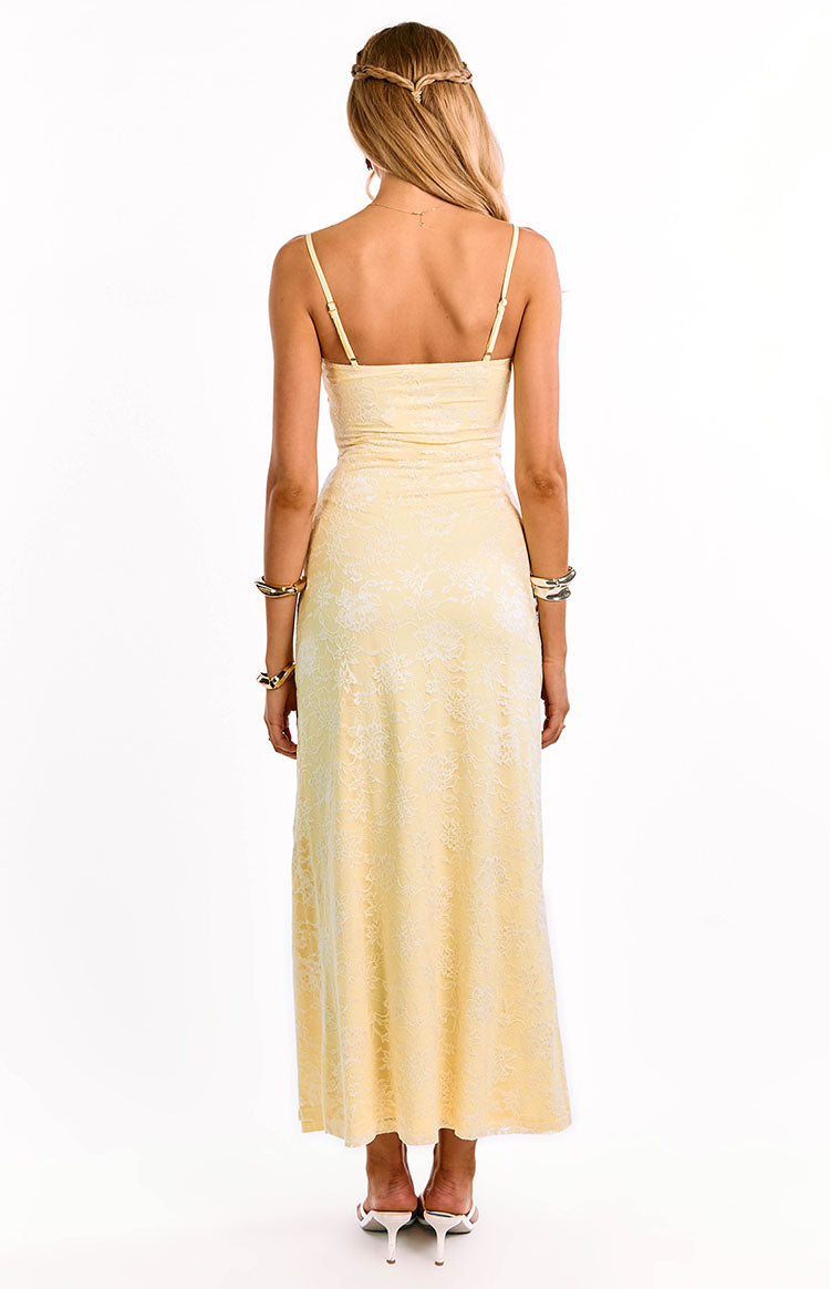 Ely Yellow Lace Maxi Formal Dress Image