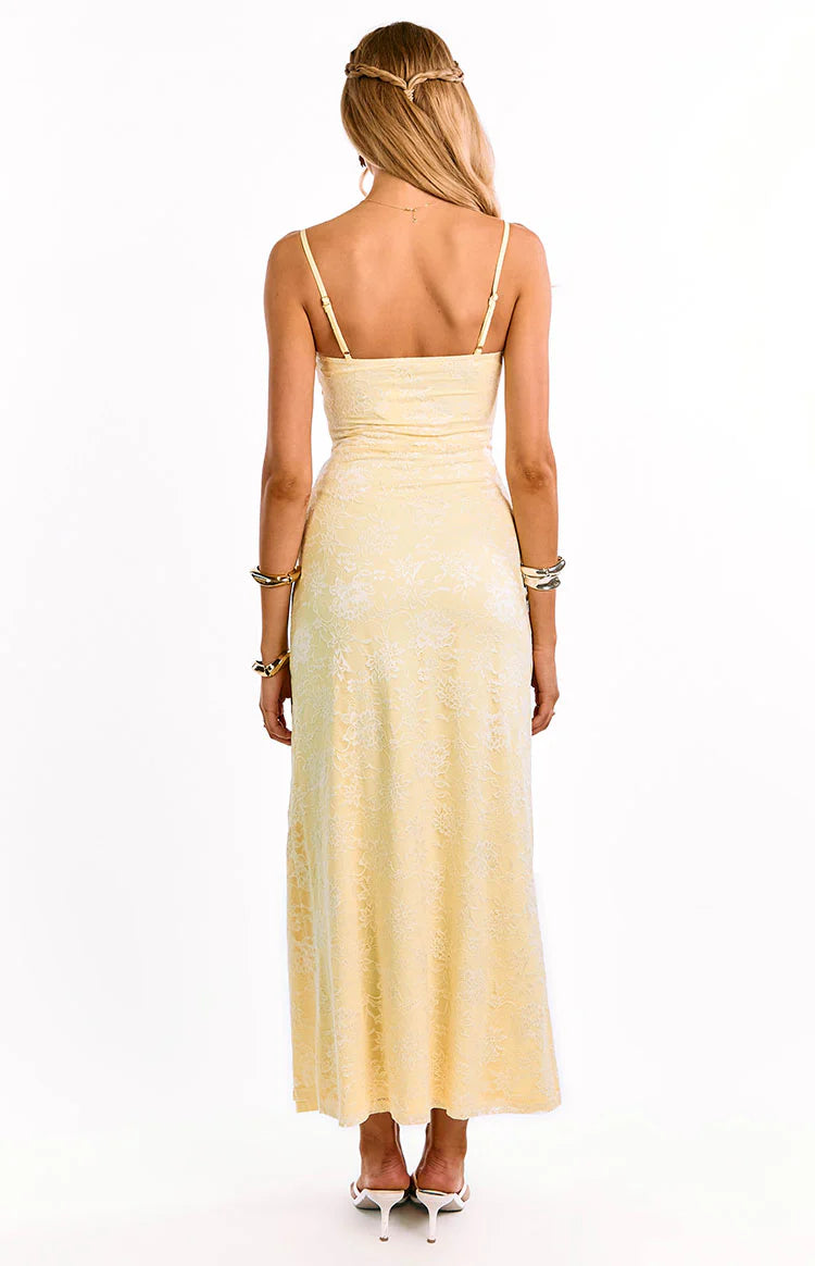 Ely Yellow Lace Maxi Formal Dress - Pre Order - US 4