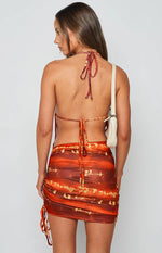 Elysha Halter Mini Dress Red