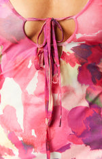 Emalie Pink Long Sleeve  Mini Dress Image