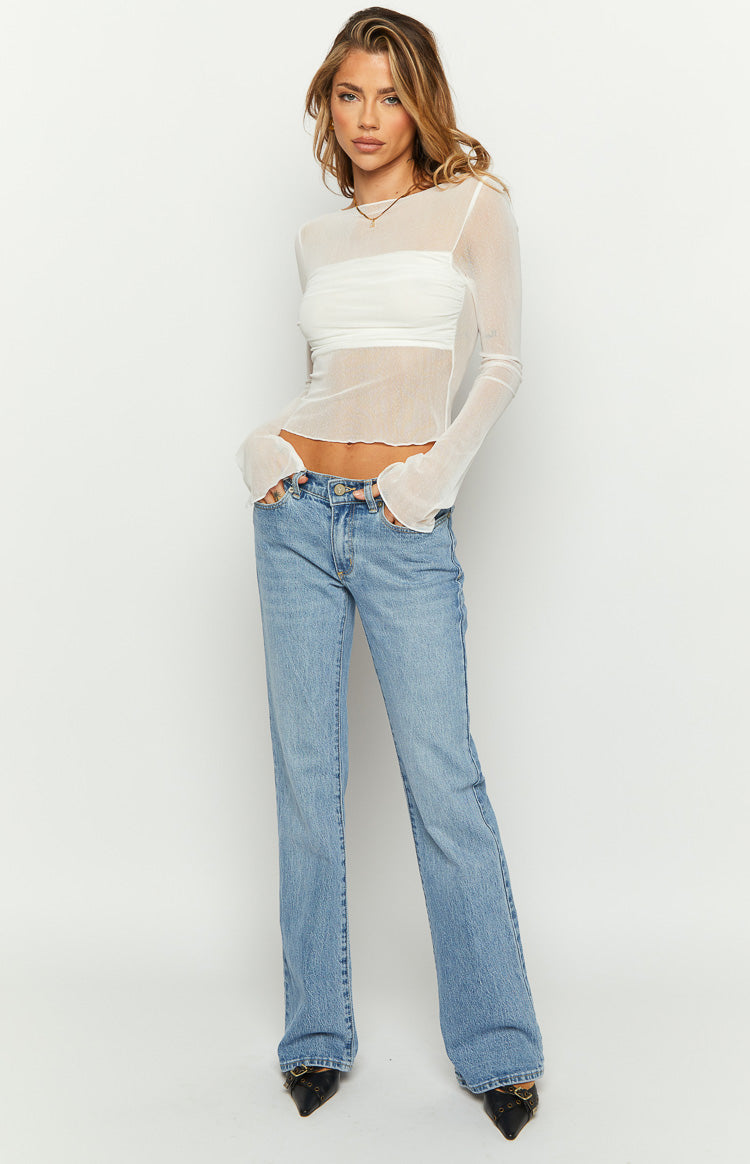 Embry White Long Sleeve Knit Top Image