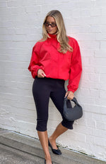 Enya Red Funnel Neck Sports Jacket