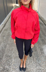 Enya Red Funnel Neck Sports Jacket