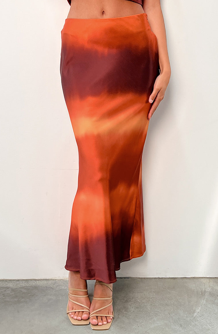 Esme Sunset Print Maxi Skirt Image