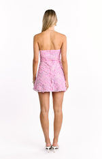 Eva Pink Sequin Strapless Mini Dress Image