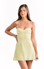 Evani Yellow Sequin Party Mini Dress Image