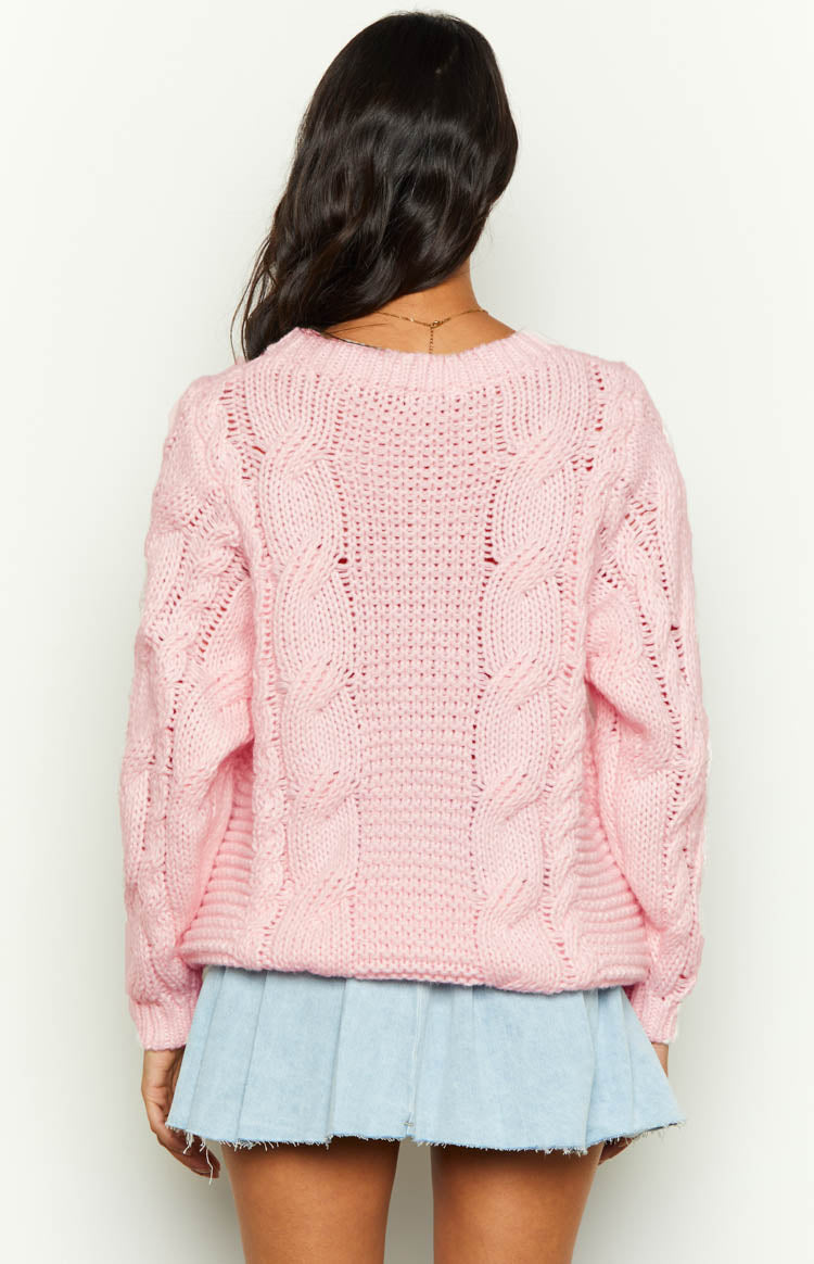 Everlea Pink Cable Knit Sweater – Beginning Boutique US
