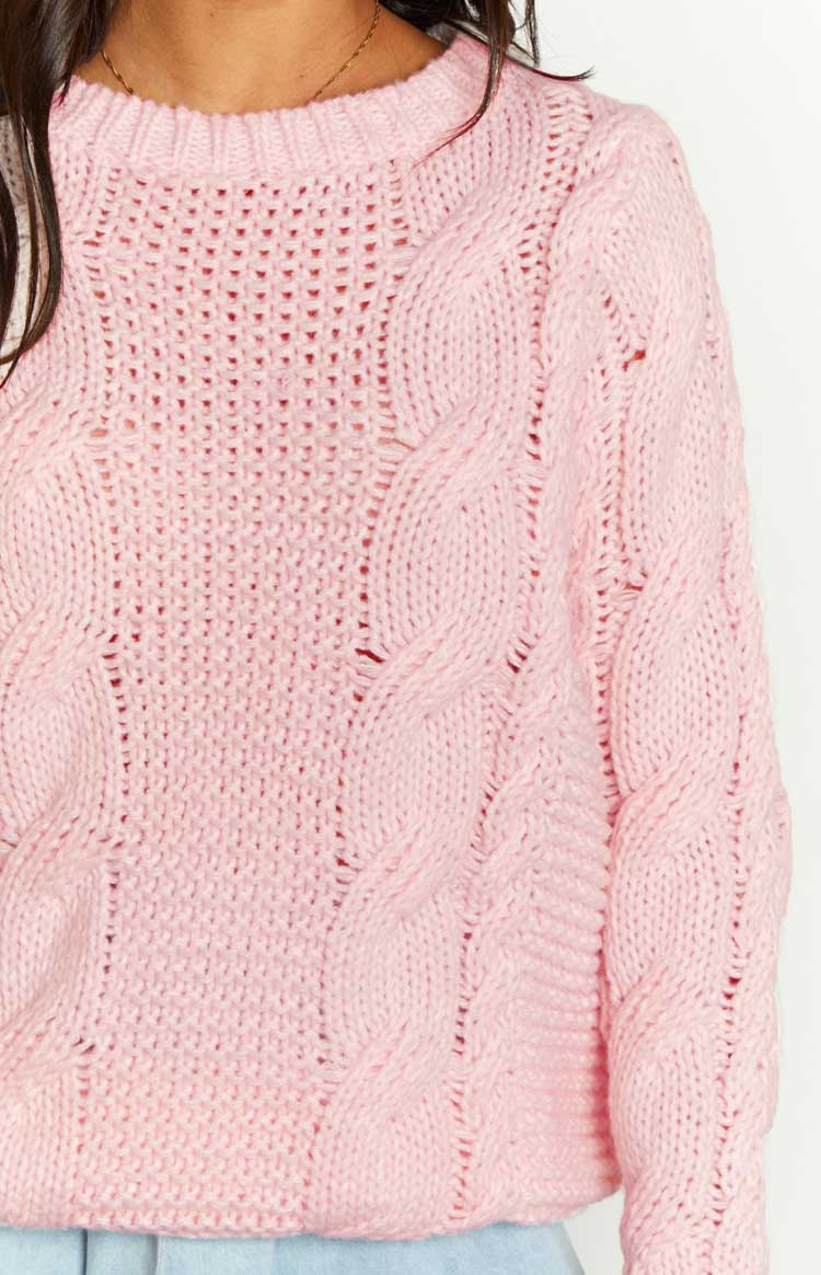 Everlea Pink Cable Knit Sweater Image