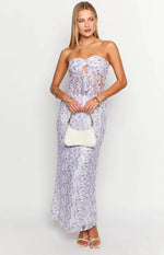 Faint Purple Lace Strapless Top