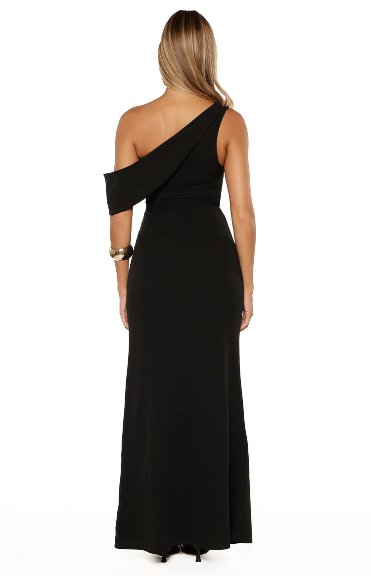 Farah Black Crepe Off Shoulder Maxi Dress | Beginning Boutique US Farah Black Crepe Off Shoulder Maxi Dress | Beginning Boutique US