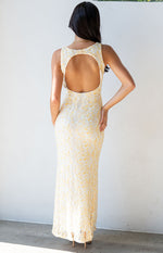 Farida Yellow Lace Maxi Dress Image