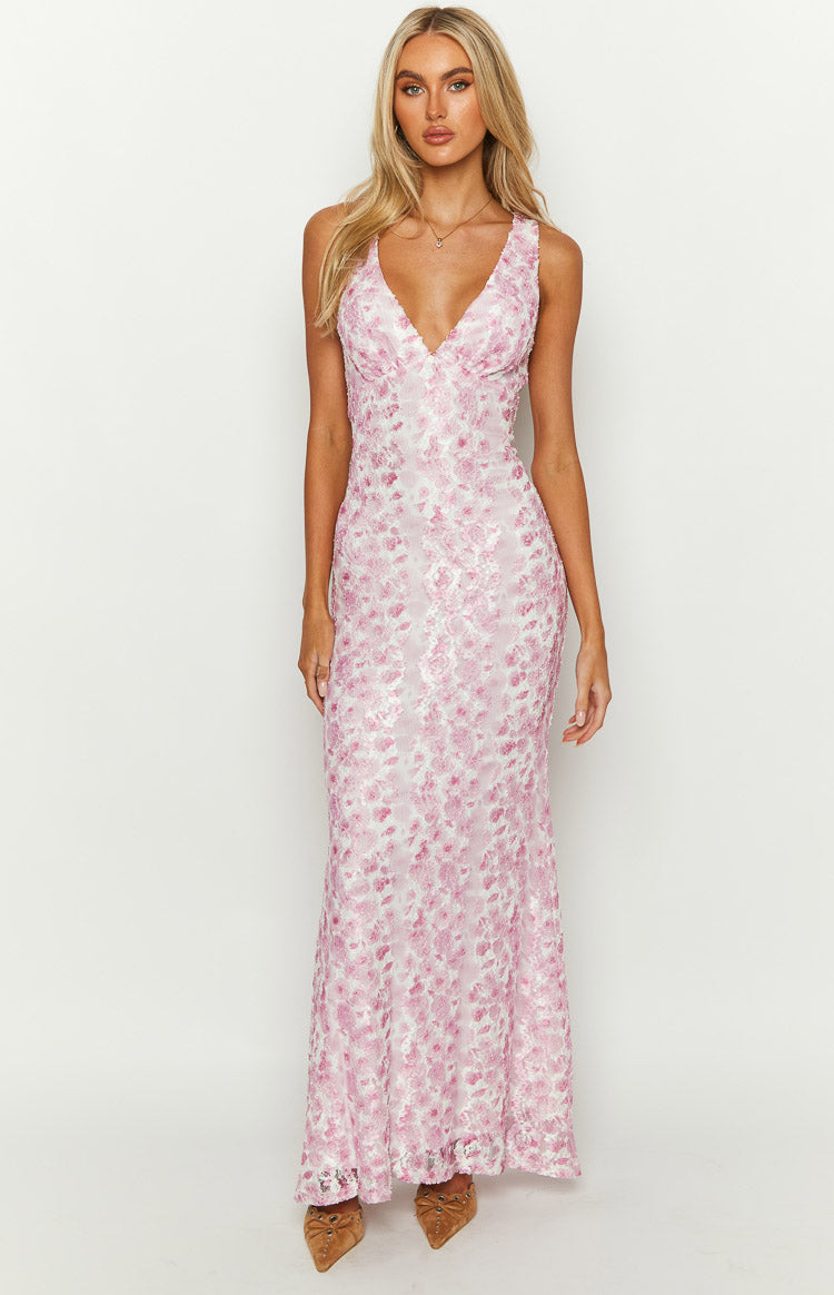 Farida Pink Lace Maxi Dress, | Shop Maxi Dresses by Beginning Boutique