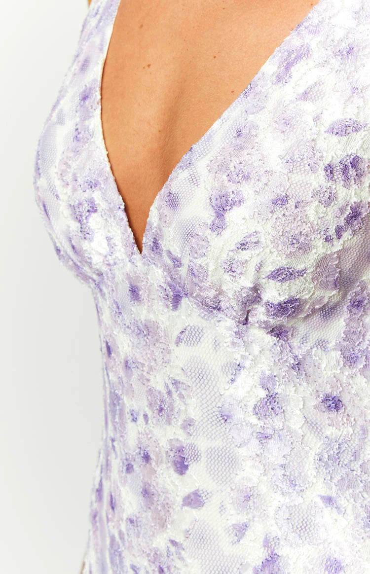 Farida Purple Lace Maxi Dress - US 12 | Beginning Boutique Exclusive Farida Purple Lace Maxi Dress - US 12 | Beginning Boutique Exclusive