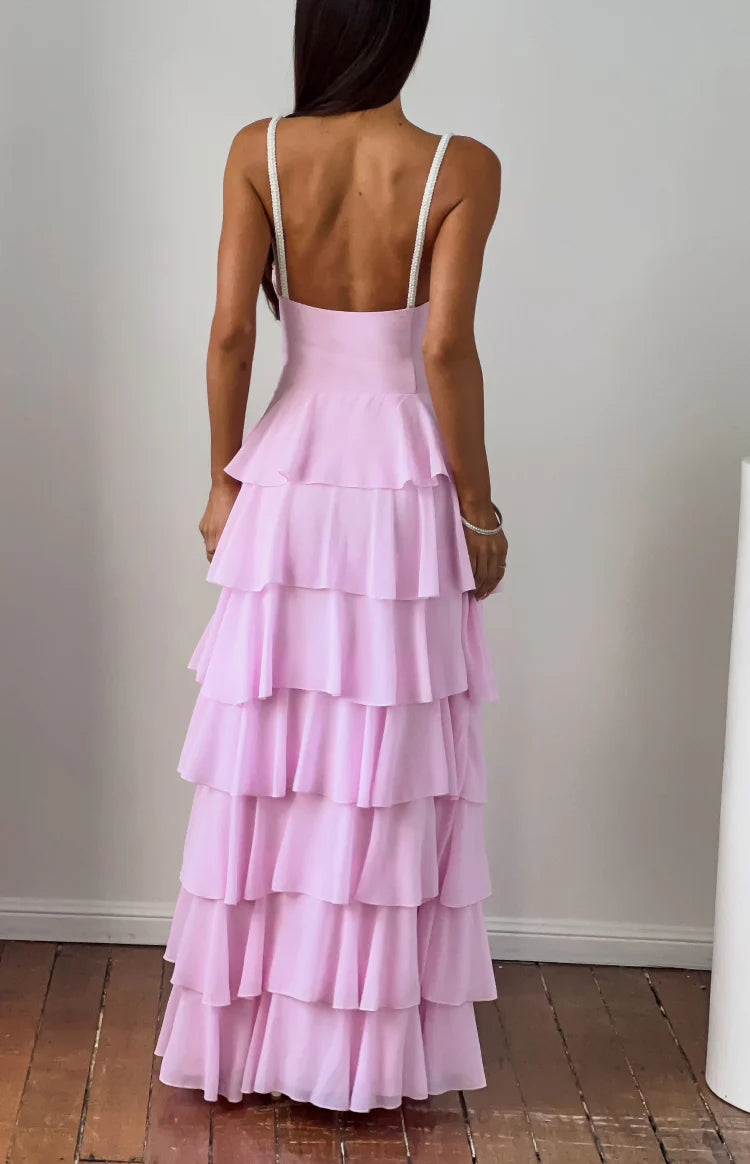 the bar pink ruffle dress The Bar Lou Dress in Ros