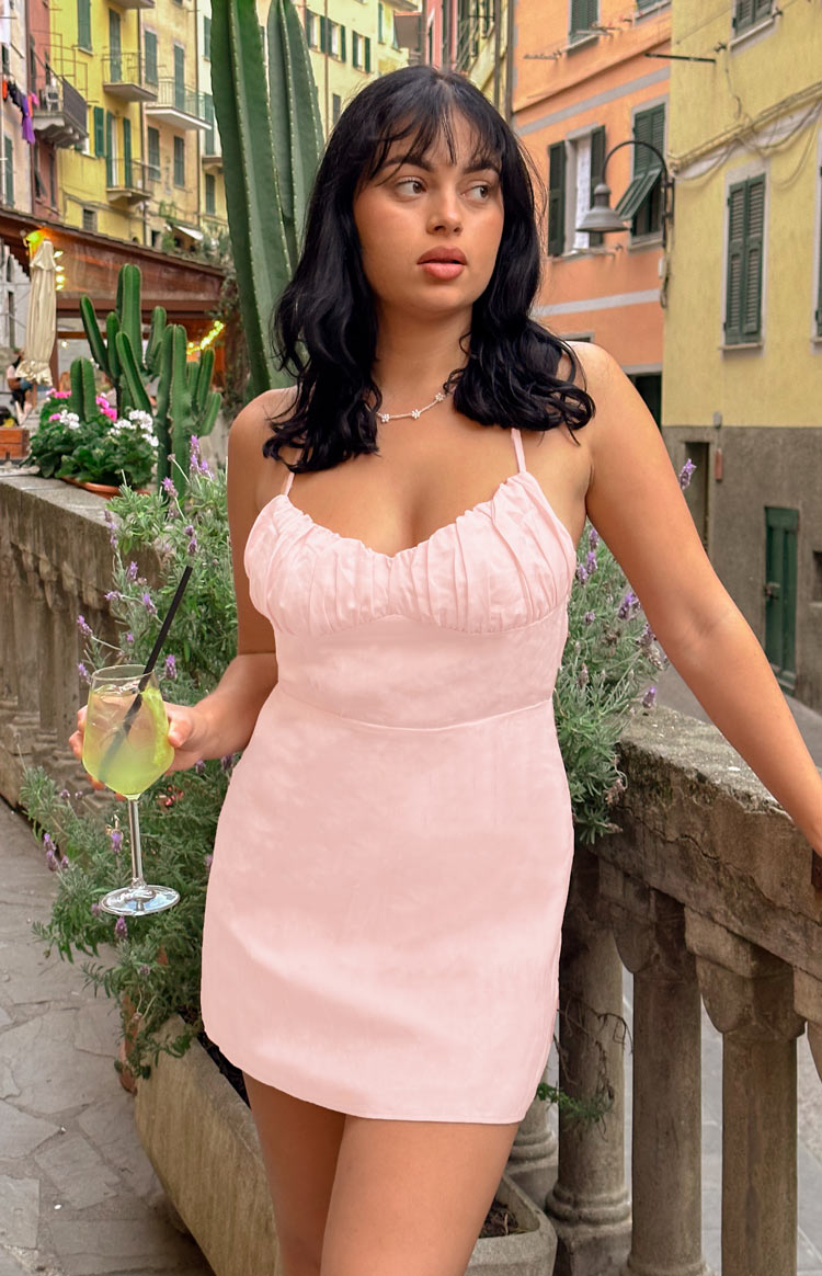 Fleurette Pink Mini Dress – Beginning Boutique US