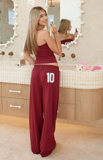 Flo Burgundy Wide Leg Pants Image