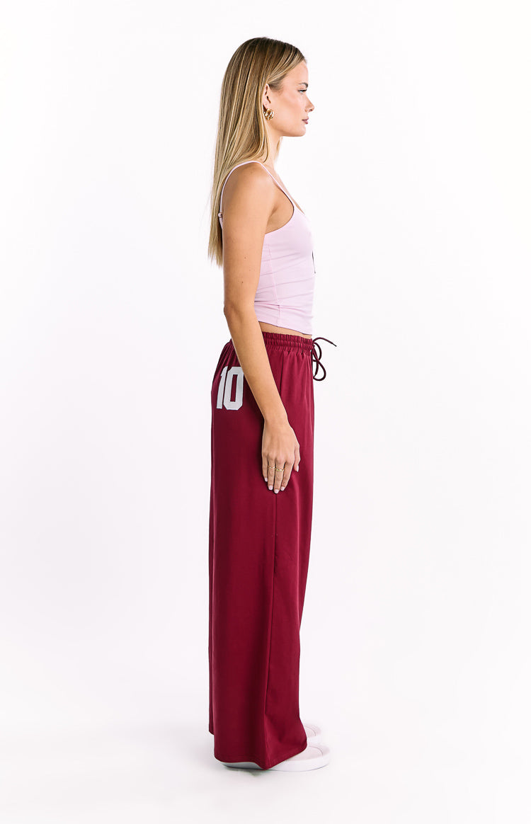 Flo Burgundy Wide Leg Pants Image