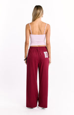Flo Burgundy Wide Leg Pants Image