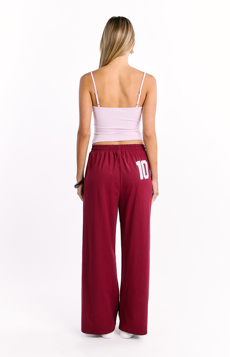 Flo Burgundy Wide Leg Pants Image
