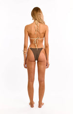 Florida Brown Polka Dot Triangle Bikini Top