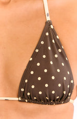 Florida Brown Polka Dot Triangle Bikini Top Image