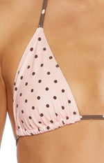 Florida Pink Polka Dot Triangle Bikini Top