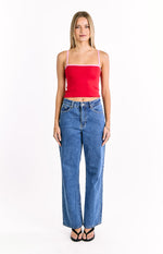 Florrie Red Pink Contrast Knit Top Image