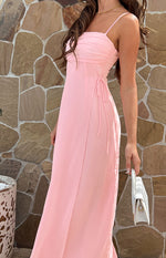 Flossie Pink Sleeveless Prom Dress Image