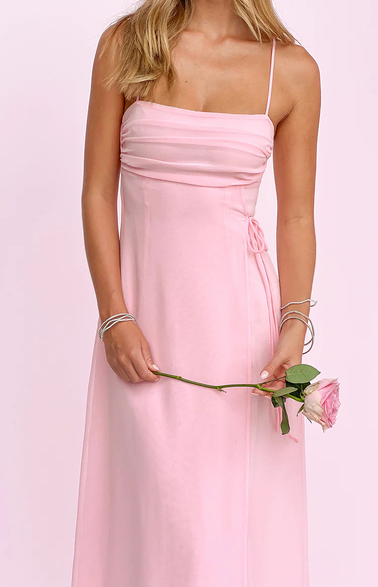 Flossie Pink Sleeveless Prom Dress