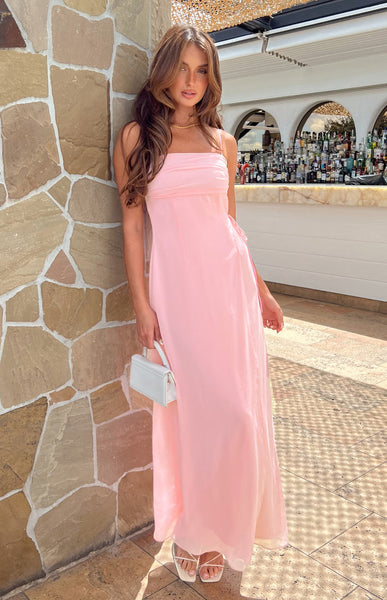 Flossie Pink Maxi Sleeveless Dress | Beginning Boutique US