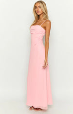 Flossie Pink Sleeveless Prom Dress
