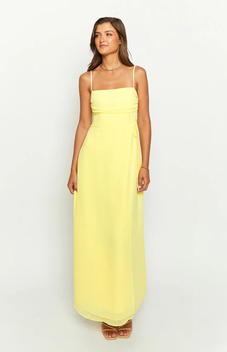 Flossie Yellow Maxi Sleeveless Dress - US 8