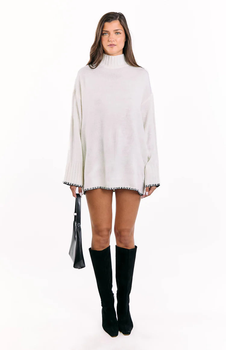 Flynn Cream Sweater Dress