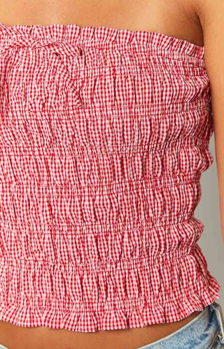 Forever Young Red Gingham Top Image