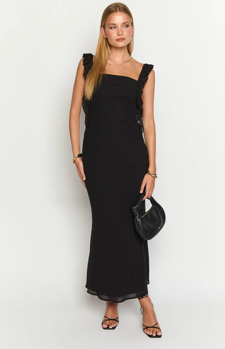 blue dress for baby girl Fortuna Black Maxi Dress