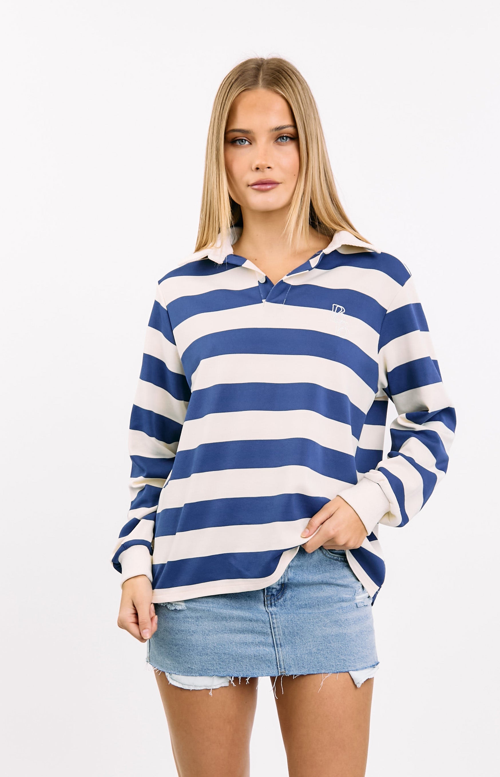 Found Love Light Wash Denim Low Rise Mini Skirt Image